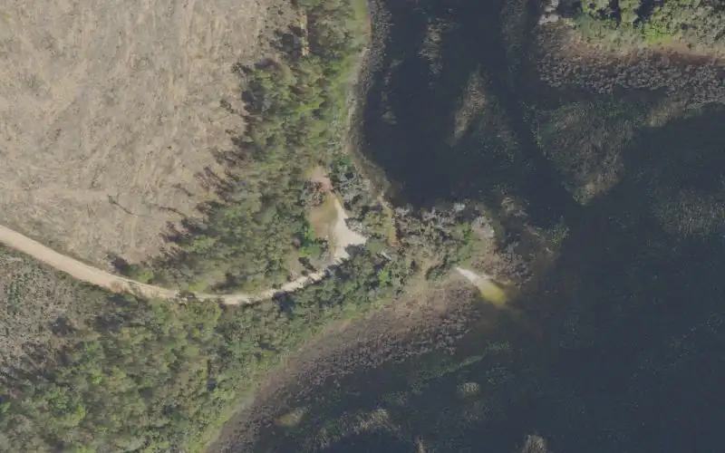 Aerial photo of the area around Tom Johns Landing (West Porter Lake), Washington County