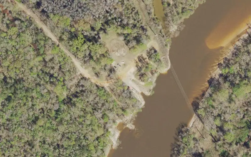 Aerial photo of the area around Town of Century Fischer Landing, Escambia County