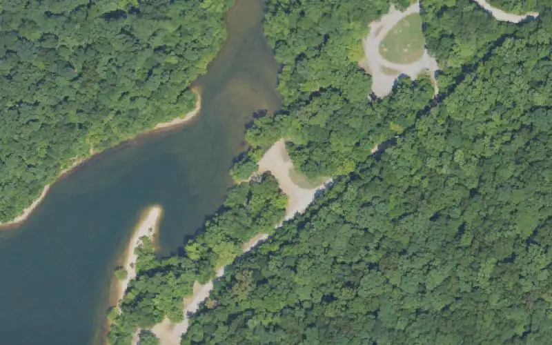Aerial photo of the area around Twin Lakes Ramp, Lyon County