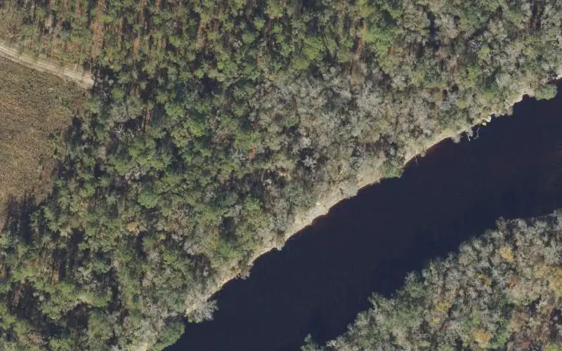 Aerial photo of the area around Twin Rivers State Forest - North Mill Creek Undeveloped Canoe Access, Madison County