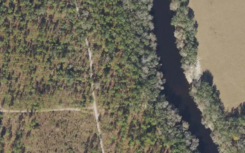 Aerial photo of the area around Twin Rivers State Forest - Sullivan Tract Canoe Access - North, Madison County
