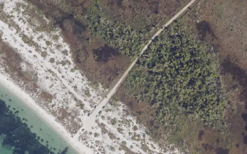 Aerial photo of the area around Tyndall Air Force Base - Buck Beach Kayak Access (RESTRICTED ACCESS - PERMIT REQUIRED), Bay County