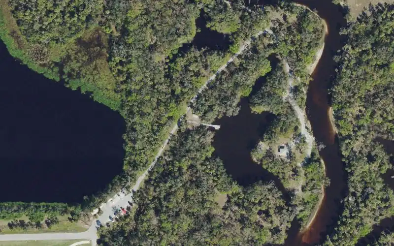 Aerial photo of the area around Venice Myakka River Park Canoe and Kayak Launch Dock, Sarasota County
