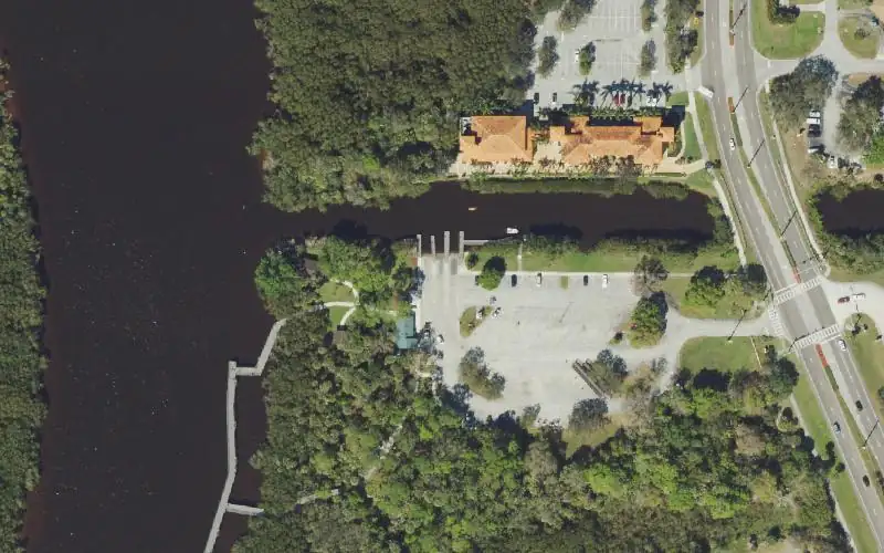 Aerial photo of the area around Veterans Memorial Park - Port Saint Lucie, St. Lucie County