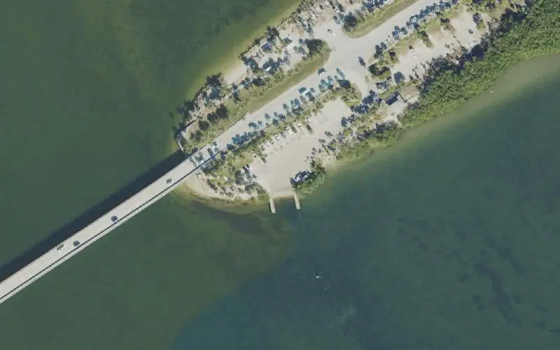 Aerial photo of the area around Wabasso Causeway Park Boat Ramp, Indian River County