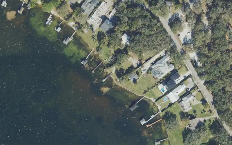 Aerial photo of the area around Warren Park Paddlecraft Launch Dock, Orange County
