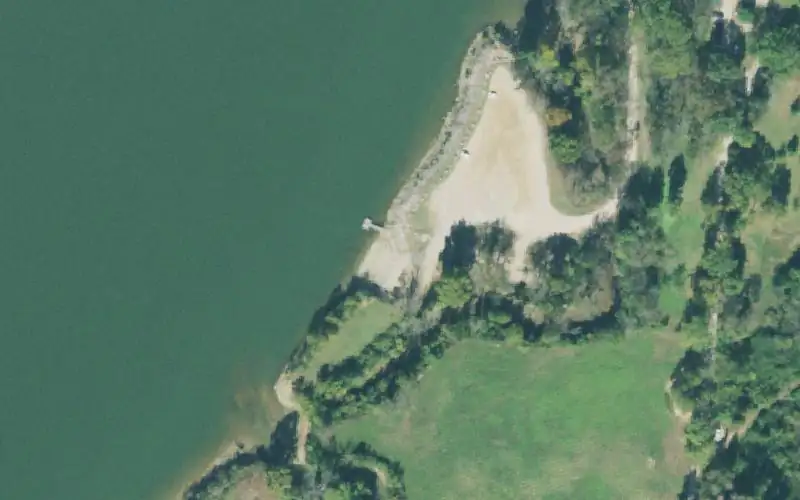 Aerial photo of the area around Wayne Jerrold's City Park, Hardin County