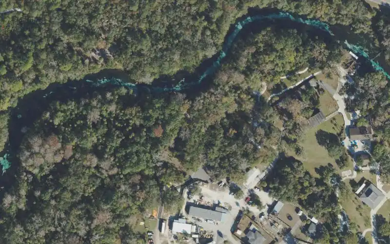 Aerial photo of the area around Weeki Wachi Springs State Park - Kayak Put-In (Reservations Required - One Way Only), Hernando County
