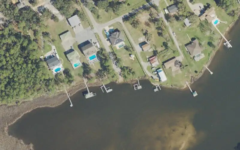 Aerial photo of the area around Weller Avenue Canoe Launch, Escambia County