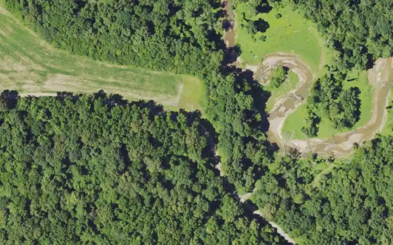 Aerial photo of the area around West KY WMA Ramp, McCracken County