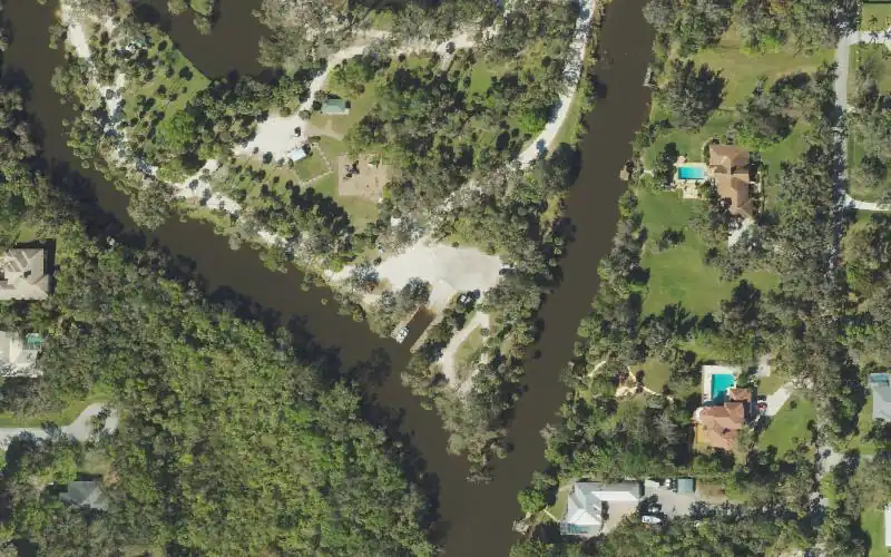 Aerial photo of the area around White City Park and Public Boat Ramp, St. Lucie County