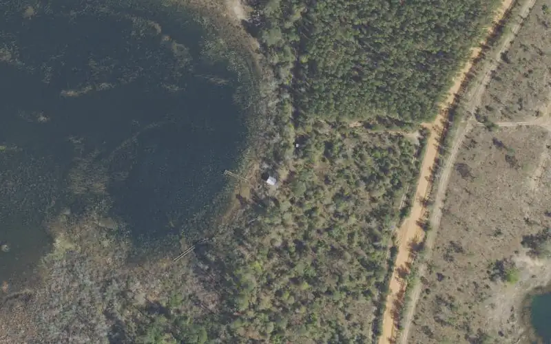 Aerial photo of the area around Whitewater Lakes Canoe/Kayak Launch (Group Campsite) , Washington County