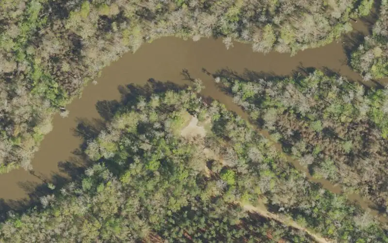 Aerial photo of the area around Williams Lake Boat Ramp, Santa Rosa County