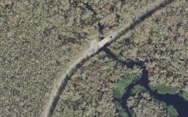 Aerial photo of the area around Williams Park Boat Ramp, Clay County