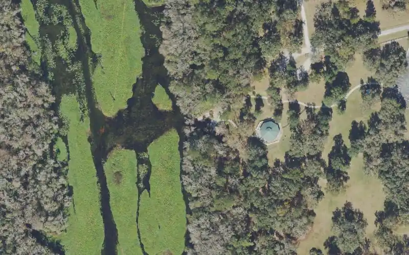 Aerial photo of the area around Wilson's Landing Park - Canoe Landing, Seminole County