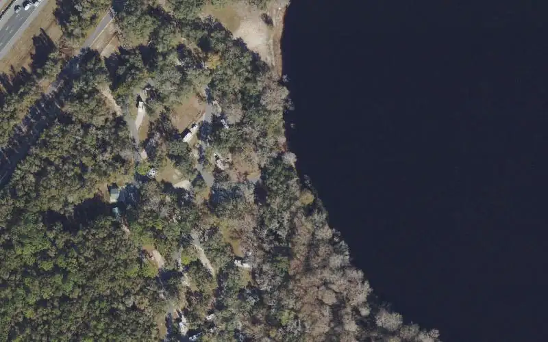 Aerial photo of the area around Withlacoochee State Forest - Silver Lake Campground - Small Boat and Canoe Launch, Hernando County