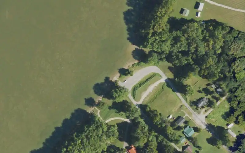 Aerial photo of the area around Wolf Creek Ramp, Meade County