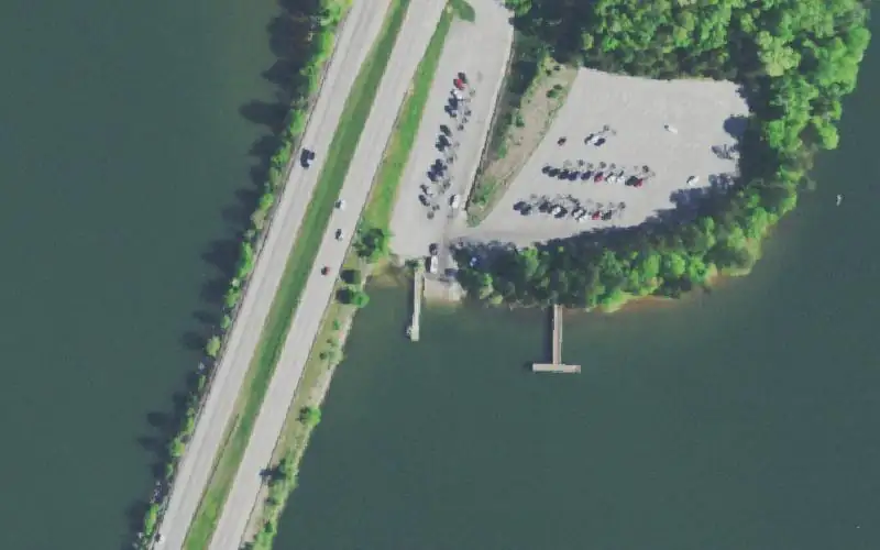 Aerial photo of the area around Wolftever Bridge, Hamilton County